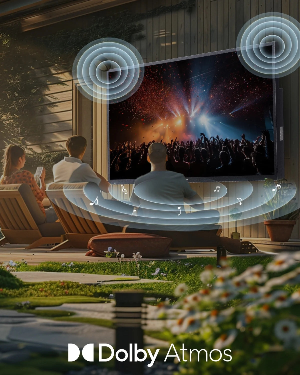 65" Outdoor TV, 1000 Nits 4K Partial Sun Outdoor TV, Ip55Waterproof, Smart Outdoor TV Support Bluetooth & Wi-Fi (Deck Series)