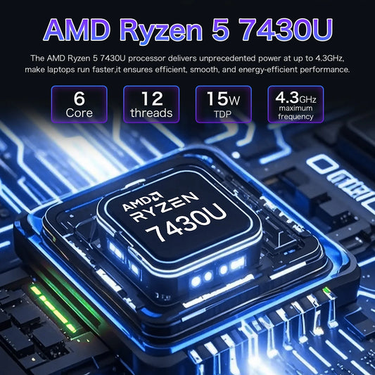 16" Business Laptop, Windows 11 Pro Computer, AMD Ryzen 7430U , 32GB RAM 1TB SSD, Backlit Keyboard, Fingerprint Unlock