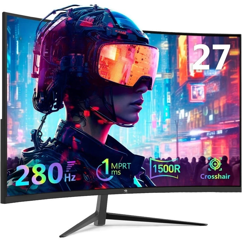 Z-Edge 27 Inch Curved Gaming Monitor, FHD 1080P 280Hz Curved 1500R Computer Monitor, Ultra-Fast MPRT 1Ms Monitor, 350Nits, 16.7M