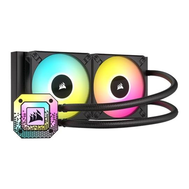 Icue H100I Elite CAPELLIX XT Liquid CPU Cooler - Two AF120 RGB Elite Fans - 240Mm Radiator - Intel® LGA 1700, 1200, 115X, 2066, AMD® AM5, AM4 - Included Icue Commander CORE - Black