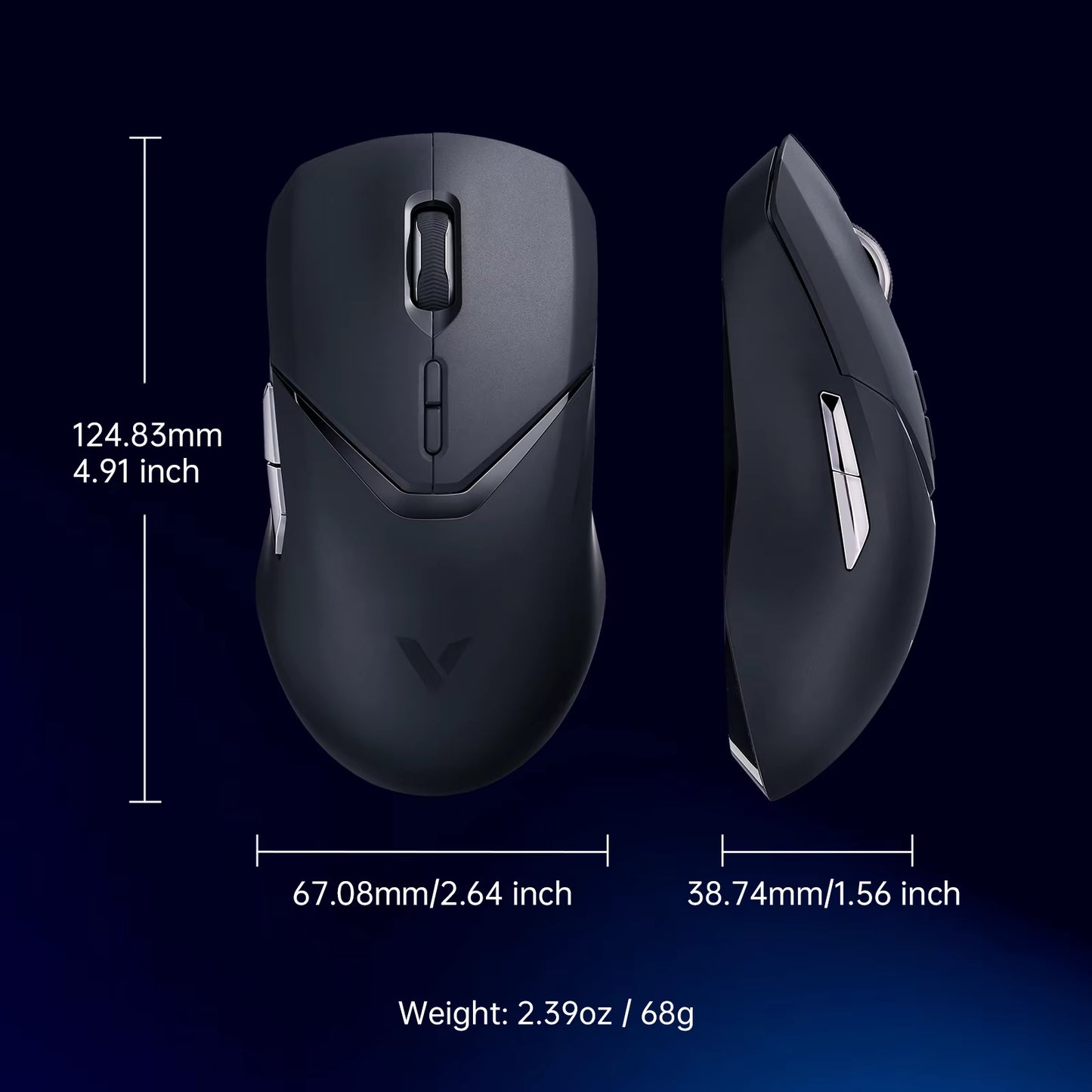 VT9PRO PAW3398 Wireless Gaming Mouse 26000DPI 68G Lightweight Wired Wireless Mouse 160H Super Long Battery Life