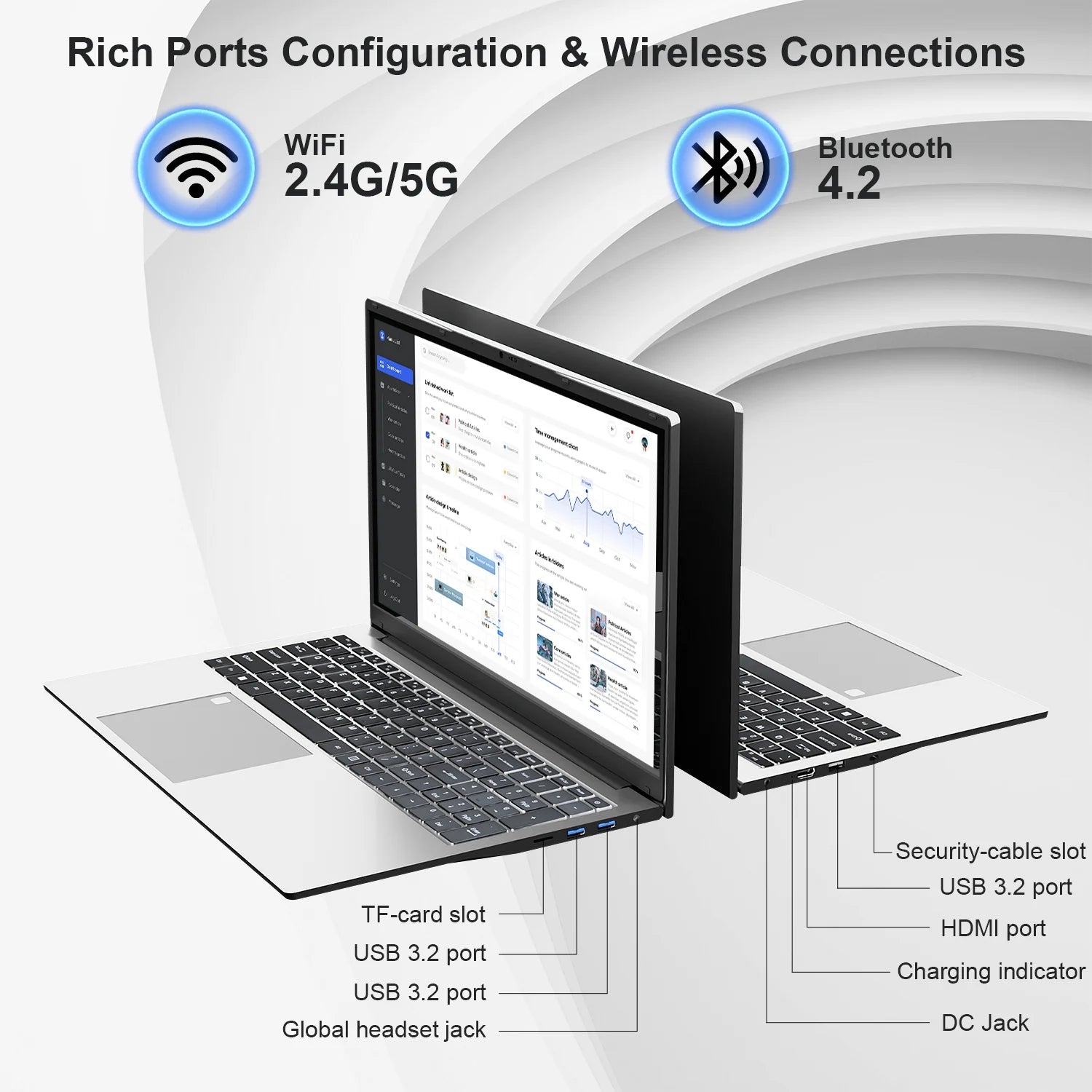 17.3" Windows 11 Pro Laptop 16GB RAM 512GB SSD with 4 Core Intel Celeron N5095, 1600X900 IPS Screen, Fingerprint, Backlit Keyboard