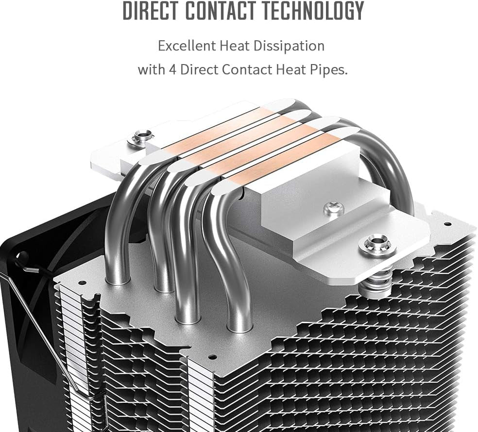 Se-914-Xt-Basic CPU Cooler 126Mm Height CPU Air Cooler 4 Heatpipes CPU Air Cooler 92Mm PWM Fan Air Cooling for Intel/Amd, LGA 1700 Compatible