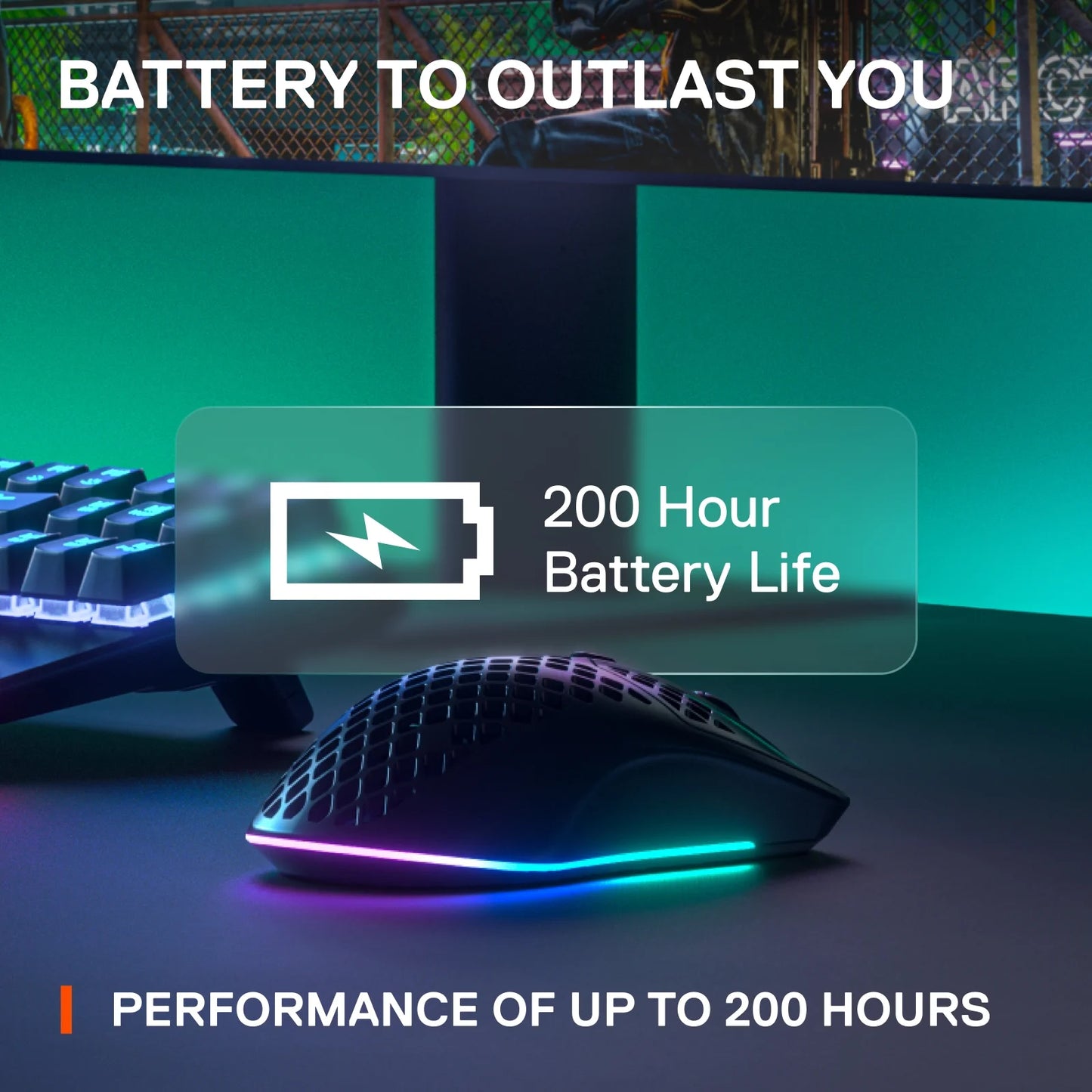 Aerox 3 Super Light Honeycomb Wireless RGB Optical Gaming Mouse - Onyx