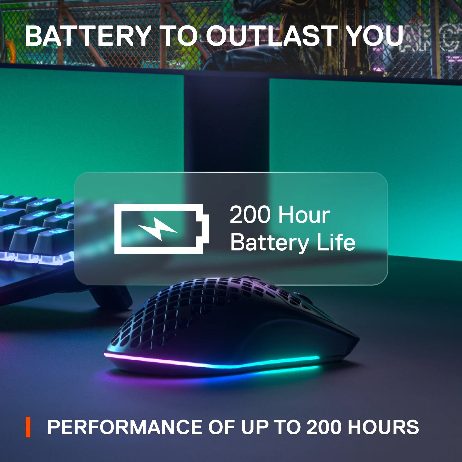 Aerox 3 Super Light Honeycomb Wireless RGB Optical Gaming Mouse - Onyx