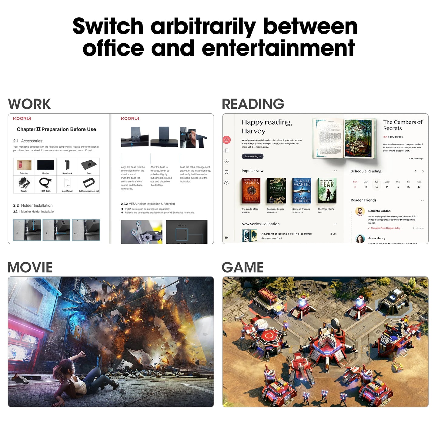 22" FHD 100 Hz Computer Monitor, PC Monitor with Adaptive-Sync, E2212F, New