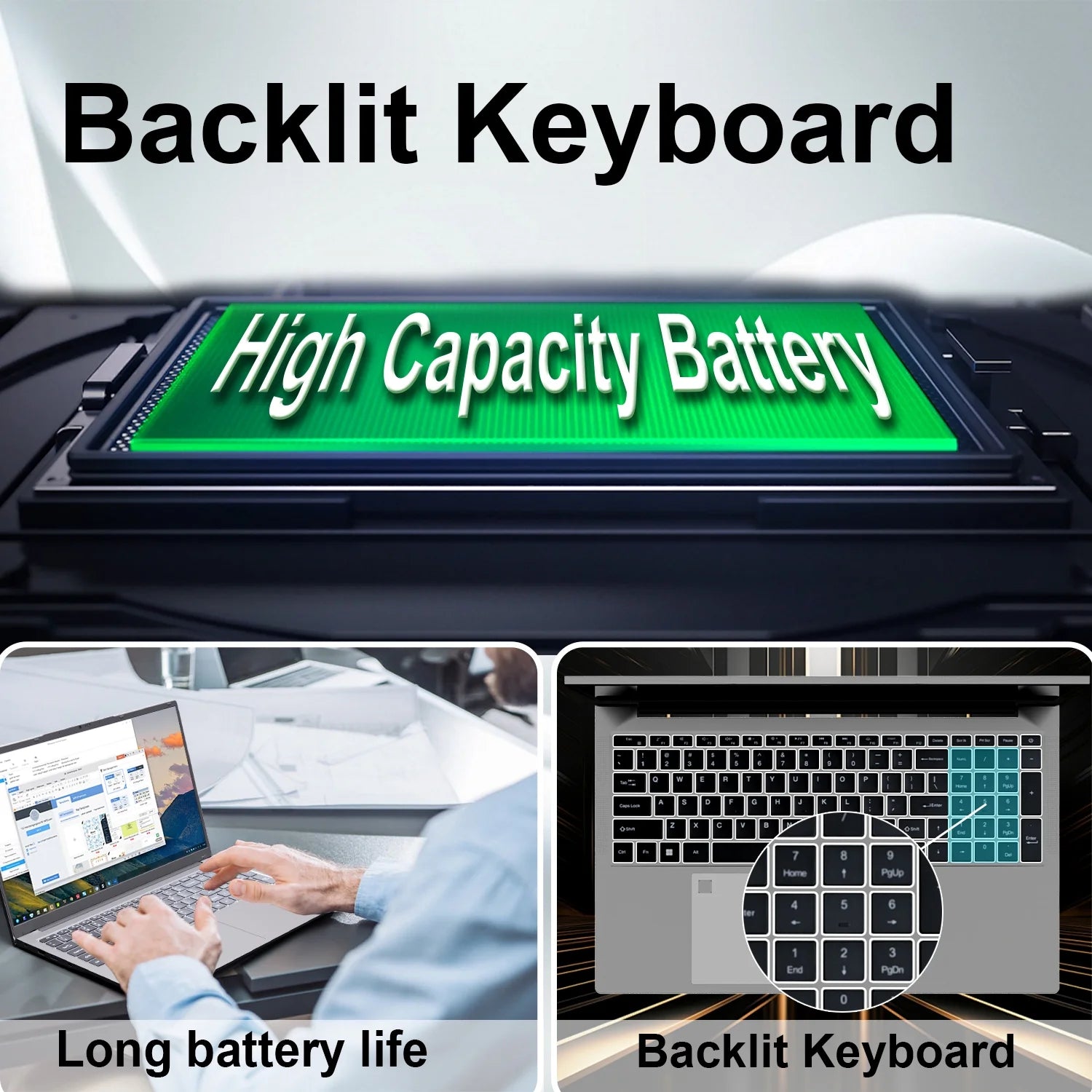 17.3" Windows 11 Pro Laptop 16GB RAM 512GB SSD with 4 Core Intel Celeron N5095, 1600X900 IPS Screen, Fingerprint, Backlit Keyboard