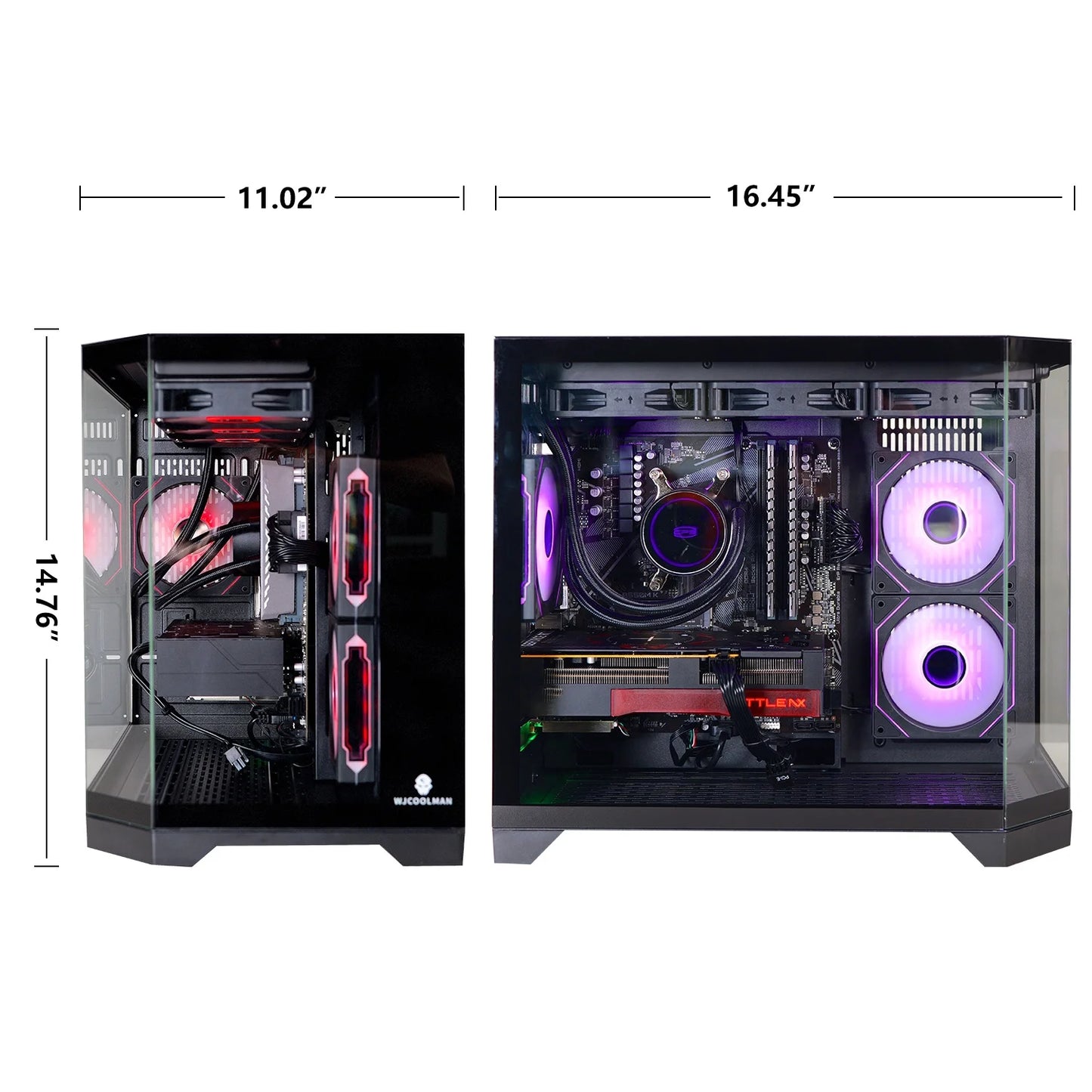 Gaming Desktop PC , Ryzen 7 7700,Radeon RX 9060XT 16GB ,32GB DDR5 1TB Nvme SSD, 650W PSU, Wi-Fi,Liquid Cooler,Argb Fans , Windows 11 ,Prebuilt Gaming Pc New Computer,Black