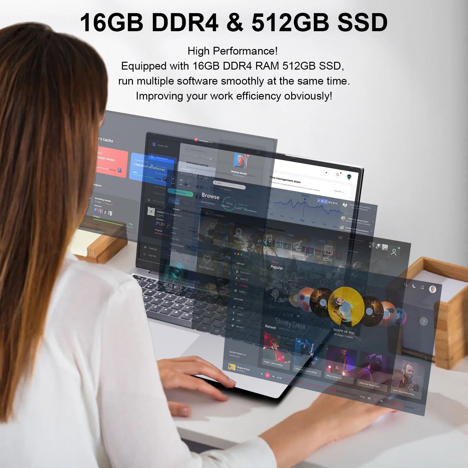 17.3" Windows 11 Pro Laptop 16GB RAM 512GB SSD with 4 Core Intel Celeron N5095, 1600X900 IPS Screen, Fingerprint, Backlit Keyboard