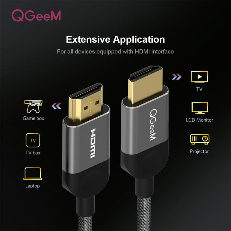 Qgeem HDMI Cable 1M 2M 5M Hdmicable HDMI to HDMI 2.0 4K Cable