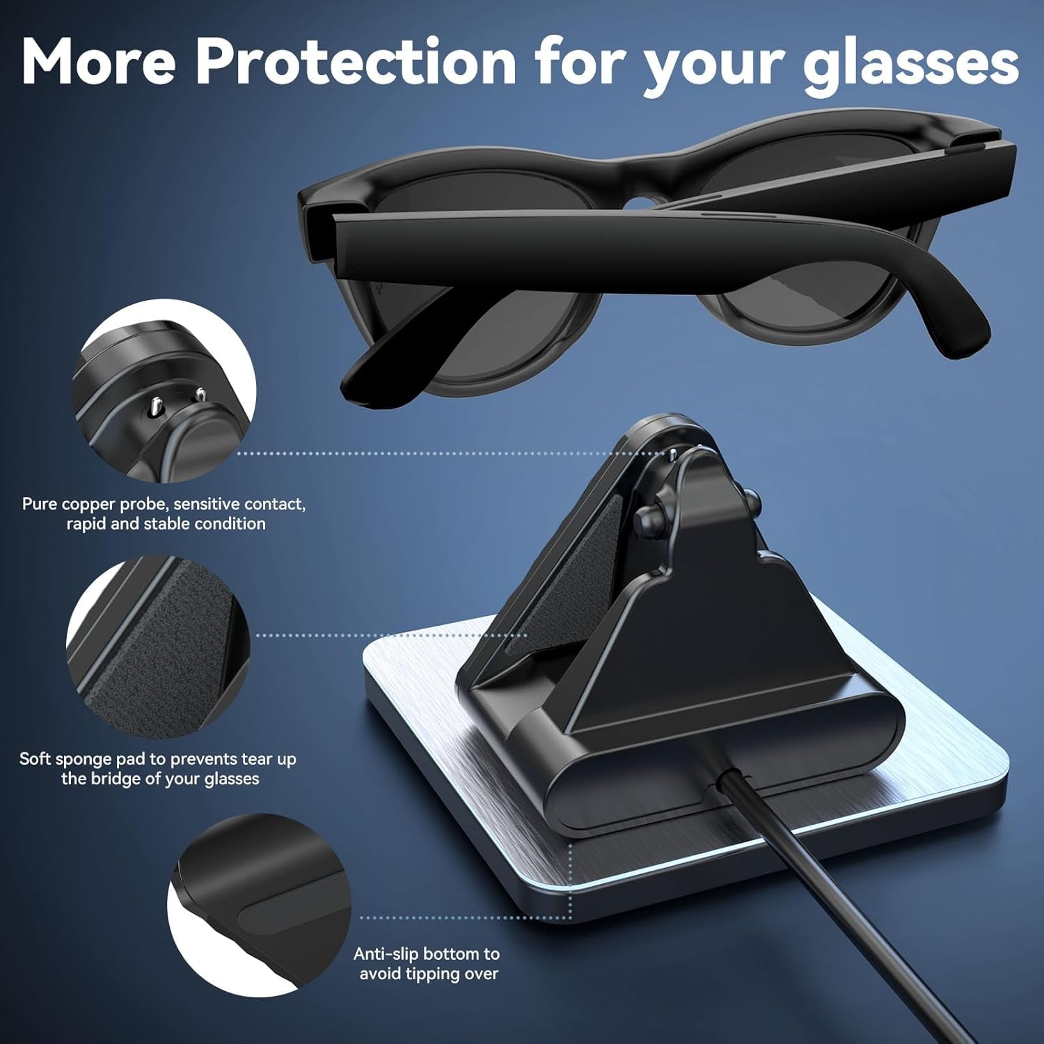 Charging Station for Ray Ban Meta - Replacement Charger for Ray-Ban Meta Glasses