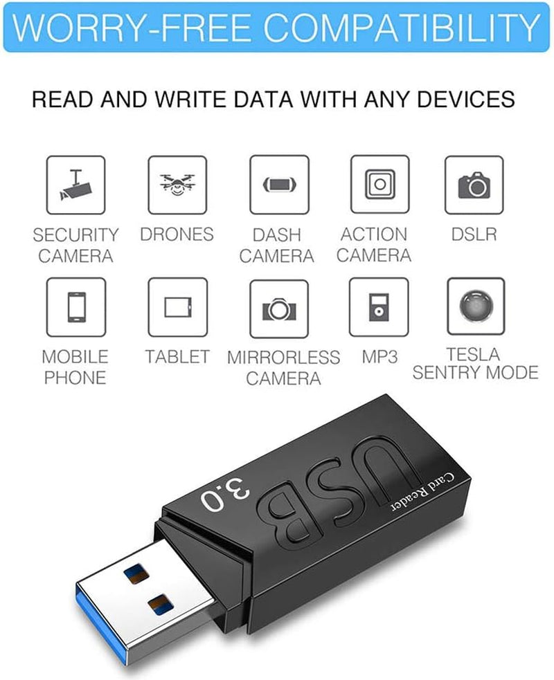 TF Memory Card 32GB with Adapter - High Speed UHS-I Class 10 with USB 3.0 Reader