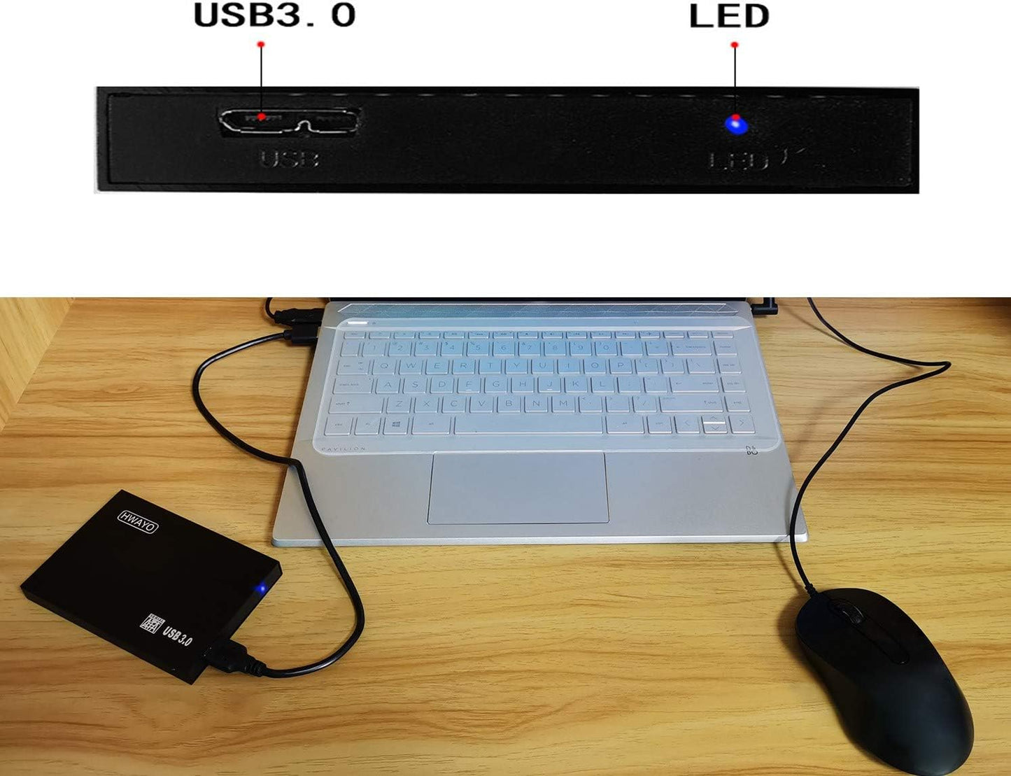 2.5'' 250GB Ultra Slim Portable External Hard Drive USB3.0 HDD Storage for PC, Laptop, Xbox One Consle (Black)