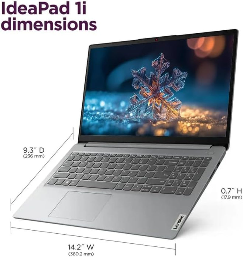 Ideapad 15.6" Laptop, Windows 11 with 1-Year Microsoft Office 365 Included, Intel Celeron Processor, PLUSERA Earphones (Gray, 12GB RAM | 640GB Storage)