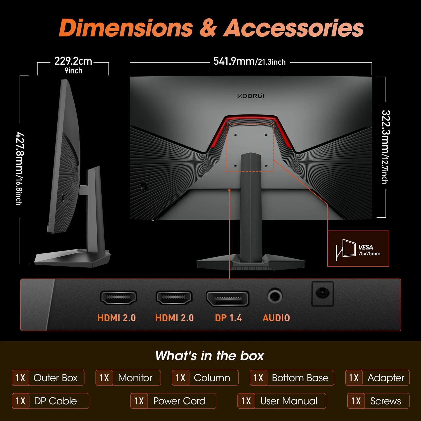 24" 2K 1440P Gaming Monitor, 180Hz QHD Computer Monitor, New Pc Monitor, G2421V